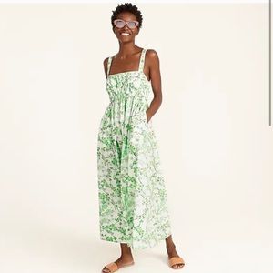J.Crew Gathered Tank MIDI Cherry Blossom Dress